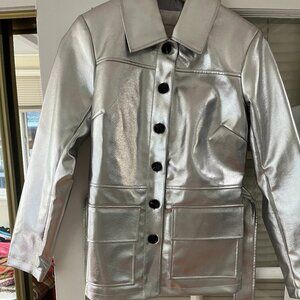 Avec Les Filles metallic silver coat
